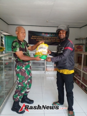 Antrean Tertib, Masyarakat Ende Dapatkan Beras Murah dari Kodim 1602/Ende