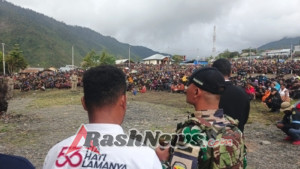 Harmoni Di Tanah Papua Dansatgas Yonif 743/PSY Sambut Rombongan Gubernur Papua Tengah