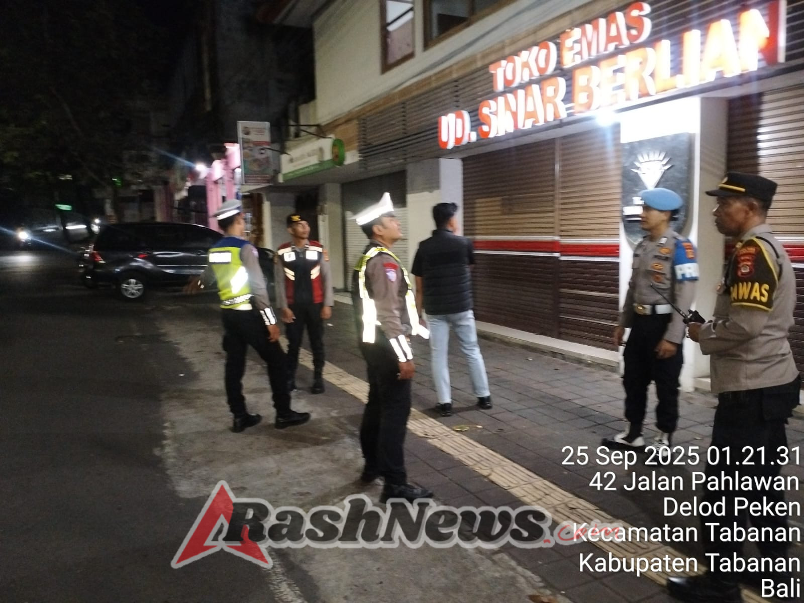 Polres Tabanan Gelar Blue Light Patrol, Cegah Kejahatan 3C di Wilayah Kota