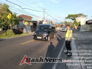 Berikan rasa aman di pagi hari, Personel Polsek Selemadeg barat gelar Strong Point pagi