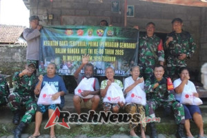 Dandim Tabanan Serahkan Langsung Sembako ke Warga dalam Program Bakti Teritorial Prima TNI
