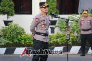 Kapolres Karangasem Pimpin Apel Kesiapan Pengamanan Tahapan Pemilihan Kelian Desa Adat Bugbug