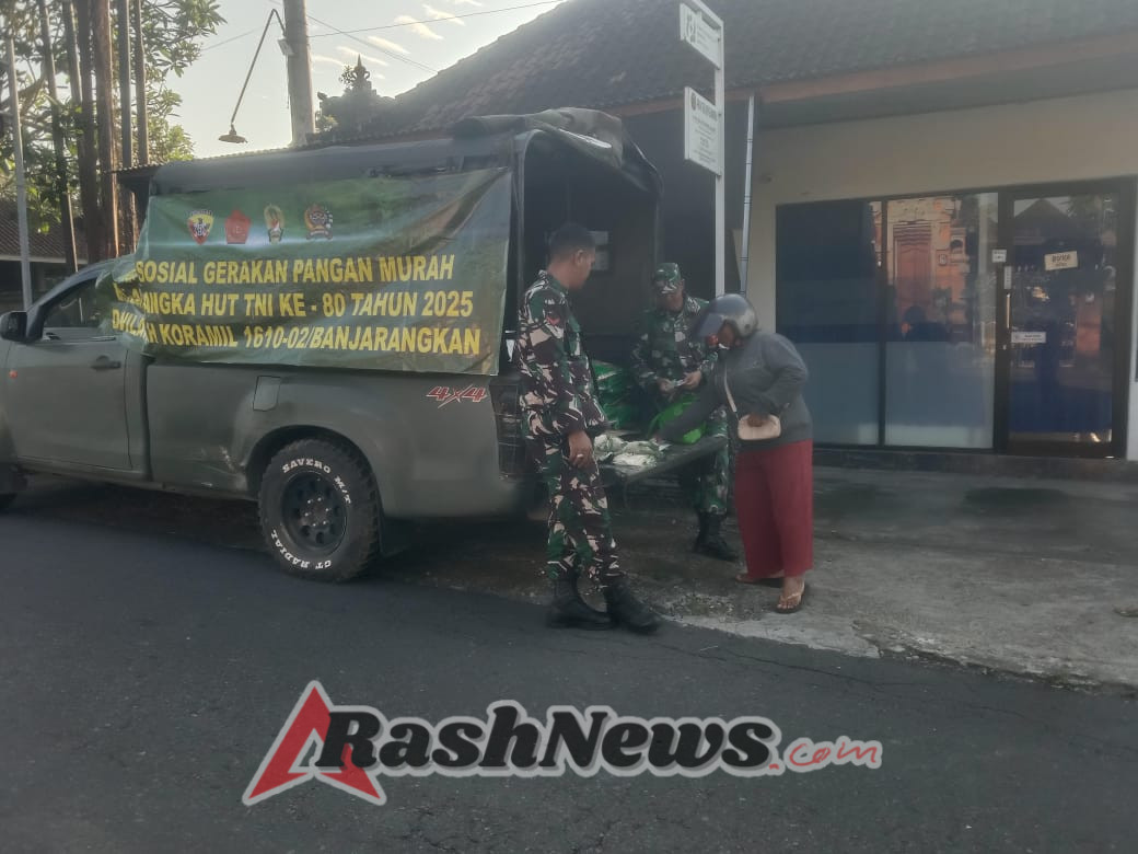 1,5 Ton Beras SPHP Gerakan Pangan Murah Koramil Banjarangkan Ludes Diserbu Masyarakat