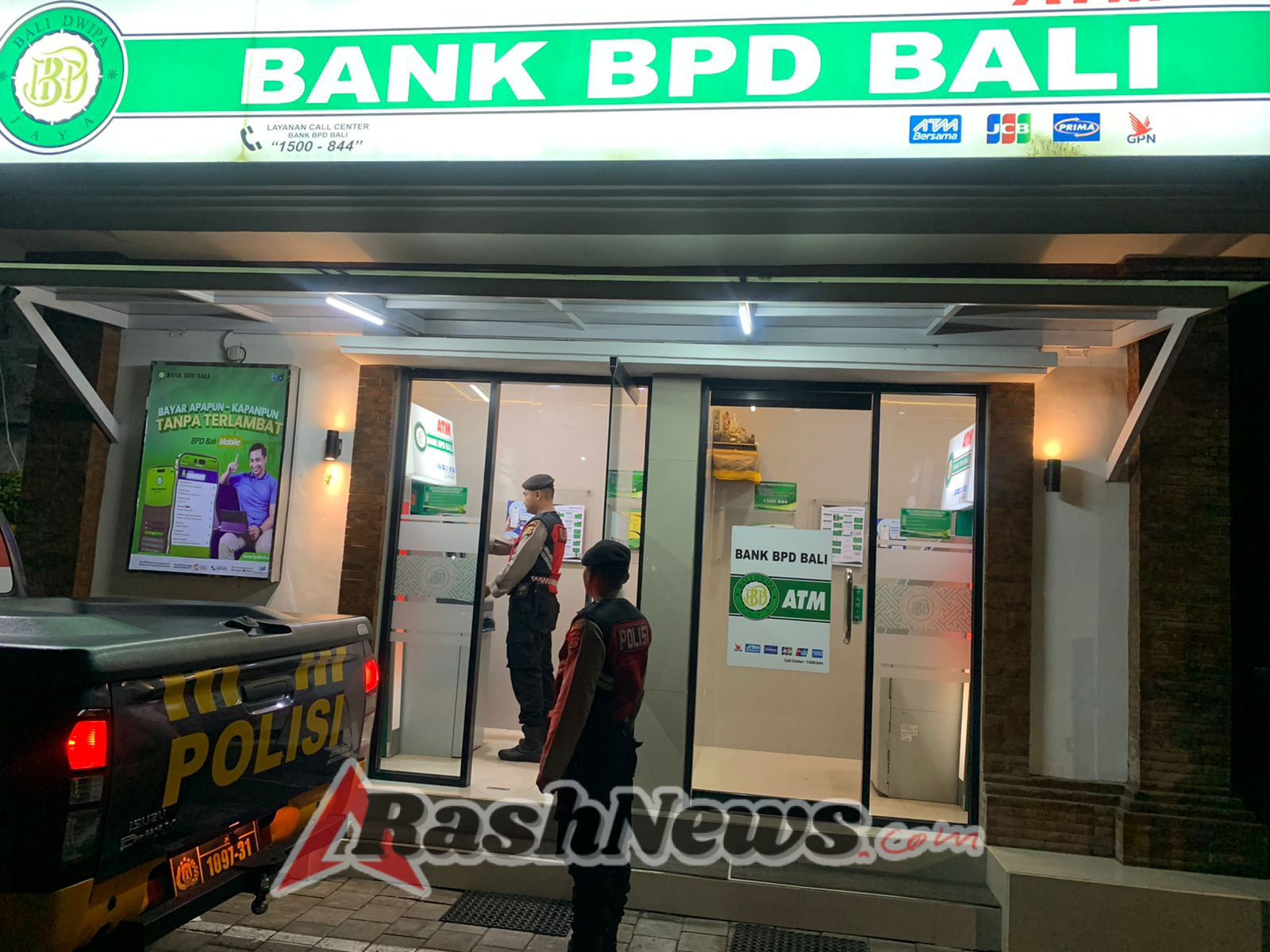 Polres Gianyar Laksanakan Patroli Sambangi Bank dan ATM, Ciptakan Situasi Kondusif