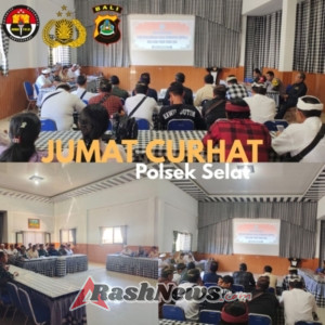 Kapolsek Selat melaksanakan giat Jumat Curhat sambangi Tokoh Masyarakat.