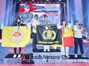 Senyum Manis Polwan Polres Bandara Ngurah Rai Raih Juara Satu di Kejuaraan Internasional Taekwondo Piala Panglima TNI 2025