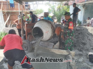 Sinergi Babinsa dan Masyarakat Soa dalam Pembangunan Bak Air