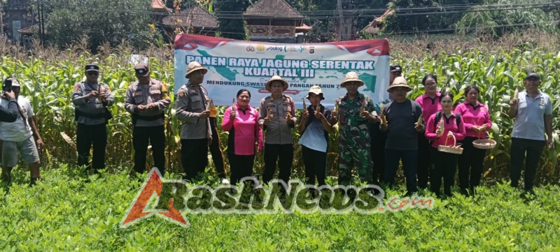 Polsek Sidemen Melaksanakan Panen Raya Jagung Serentak Kuartel III