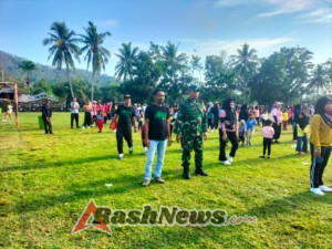 Sinergi Babinsa, Bhabinkamtibmas, dan Warga Warnai Senam Massal Pesona Tamekan 2025