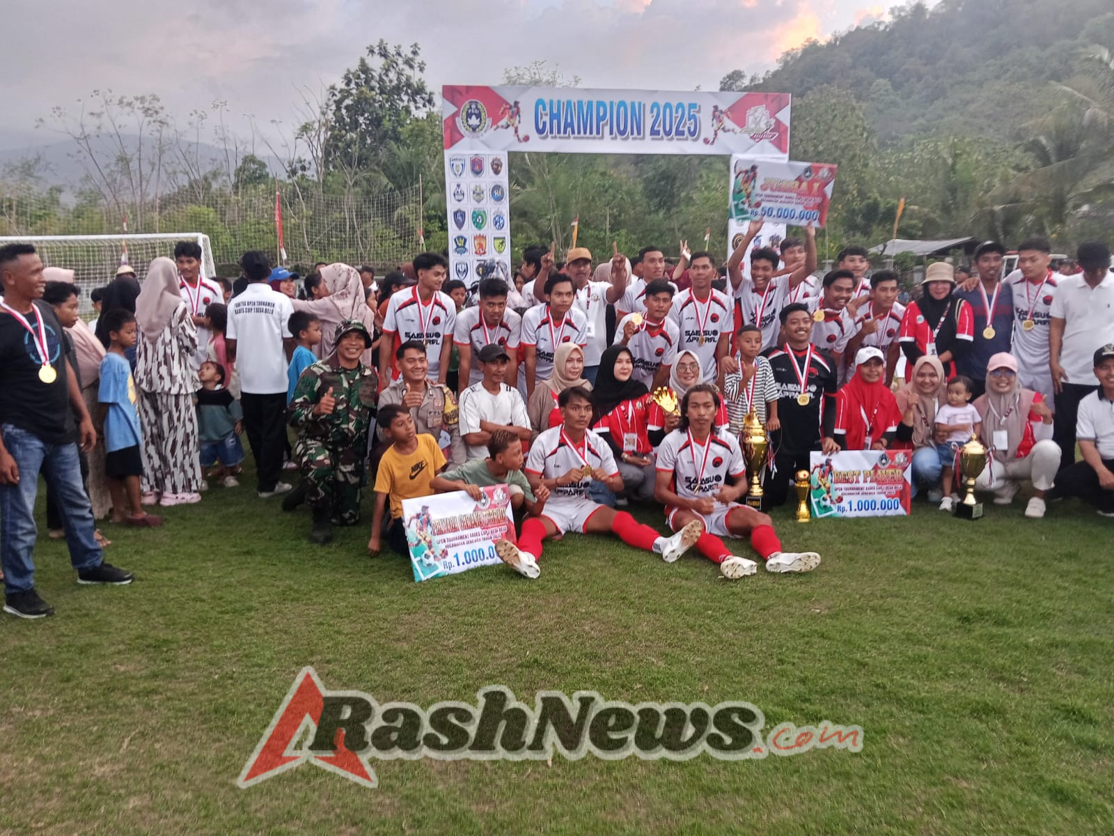 PS Ai Kangkung vs Ghaisan FC di Final Kades Cup I Desa Belo, Babinsa Turut Amankan Jalannya Pertandingan