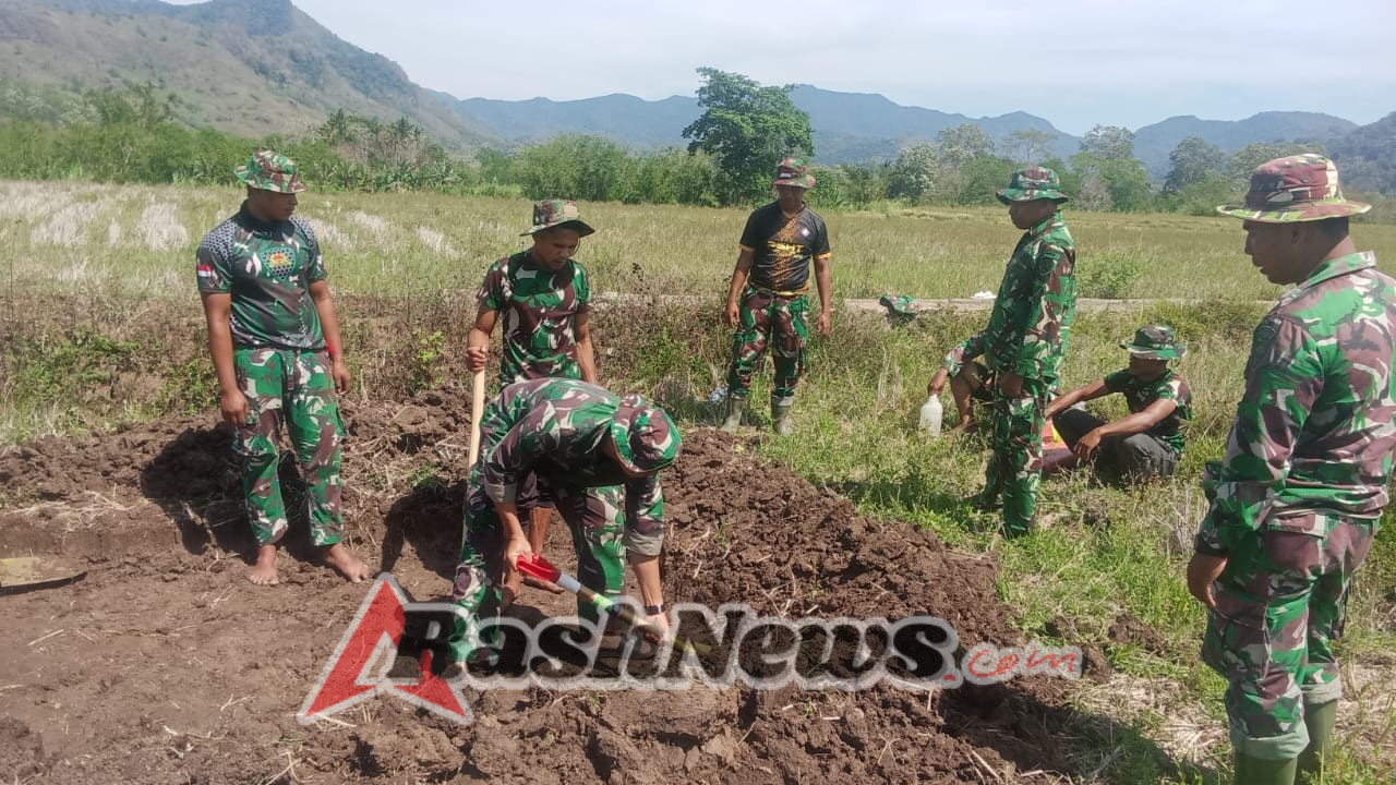 Anggota Kodim 1625/Ngada Laksanakan Pra TMMD di Desa Benteng Tawa