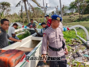 Sat Polairud Polres Karangasem Sambangi Nelayan Yehkali, Jaga Kamtibmas dan Keselamatan Laut
