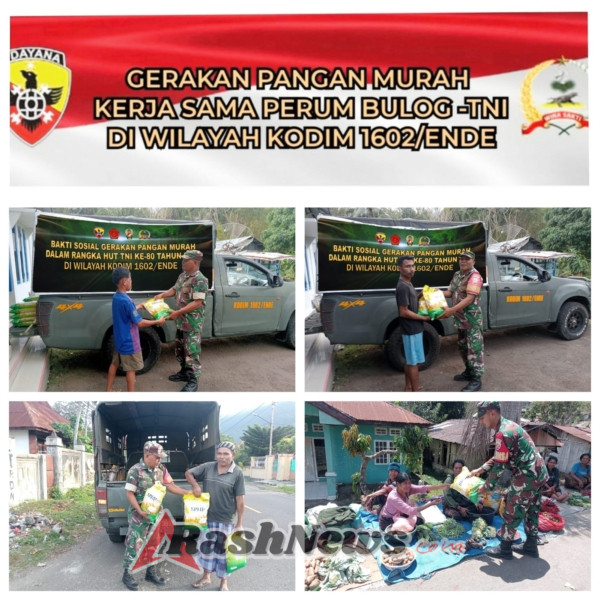 Dukung Ketahanan Pangan, Kodim 1602/Ende Realisasikan Penyaluran 72 Ton Beras