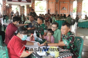 HUT TNI ke-80, Kodim Tabanan Wujudkan Kepedulian Lewat Donor Darah dan Pengobatan Gratis