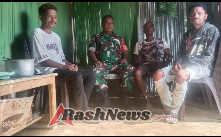 Babinsa Koramil 1618-05/Biut Laksanakan Anjangsana, Pererat Silaturahmi dengan Warga Desa Naku