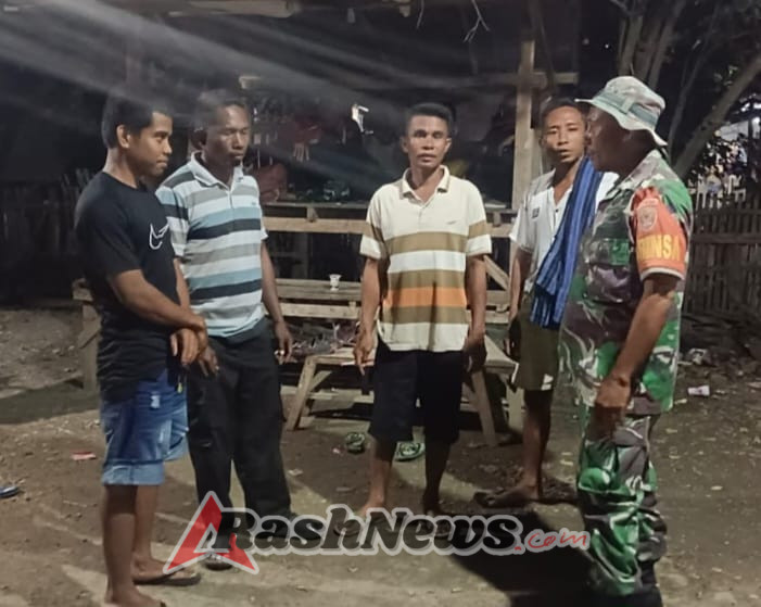 Ronda Malam Babinsa Koramil 1608-07/Monta Berjalan Aman, Sinergi dengan Warga Terjaga