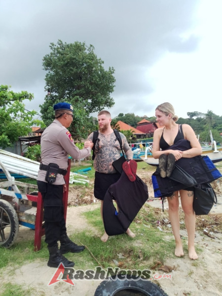 Wujudkan Wisata Bahari Aman, Sat Polairud Karangasem Rutin Sambangi Pantai Padangbai