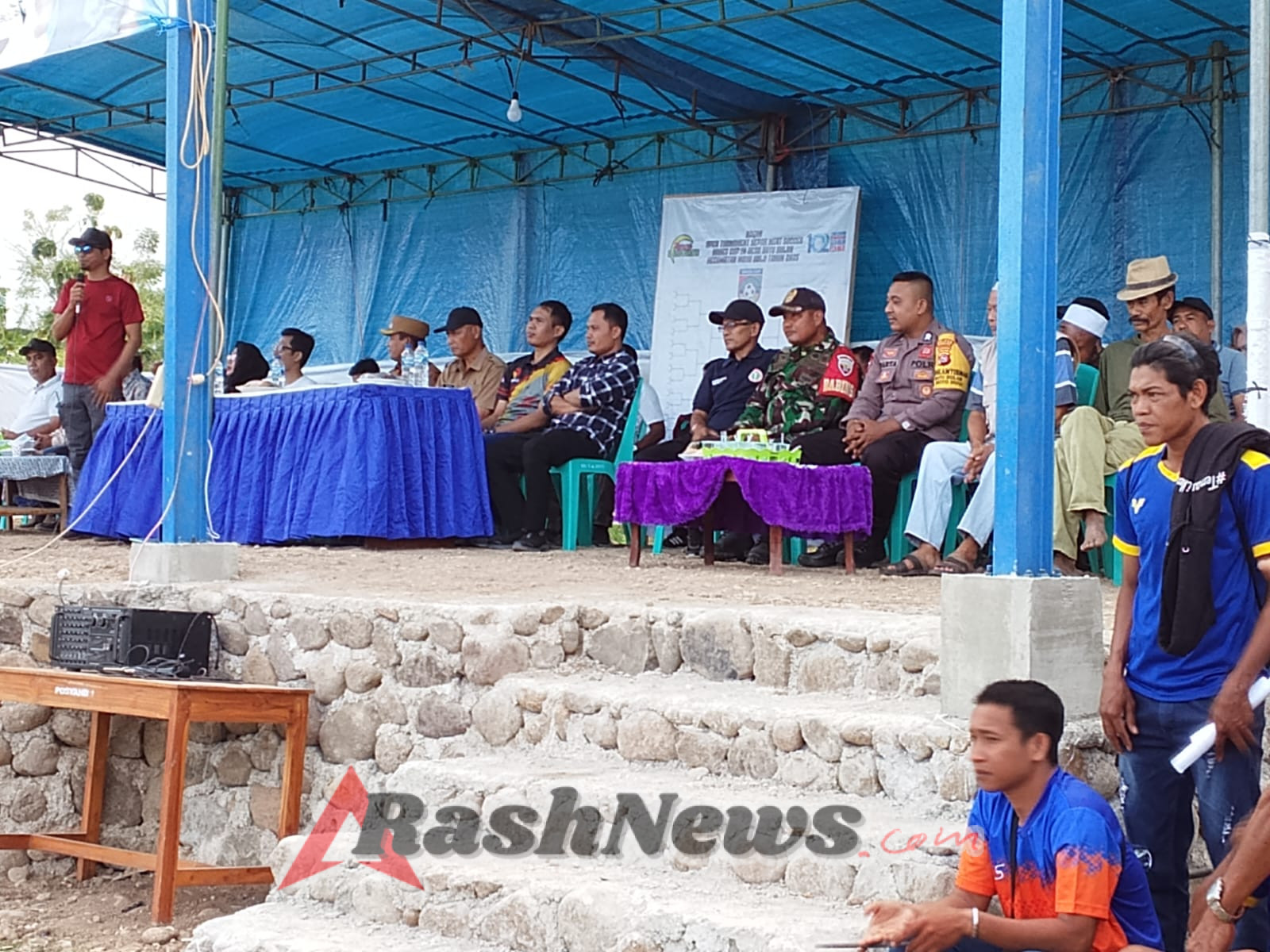 Babinsa Batu Bulan Hadiri Pembukaan Turnamen Sepak Bola Mini Kades Cup IV