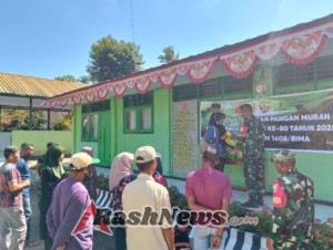 HUT TNI ke-80, Koramil Wawo Ringankan Beban Warga Lewat Pangan Murah