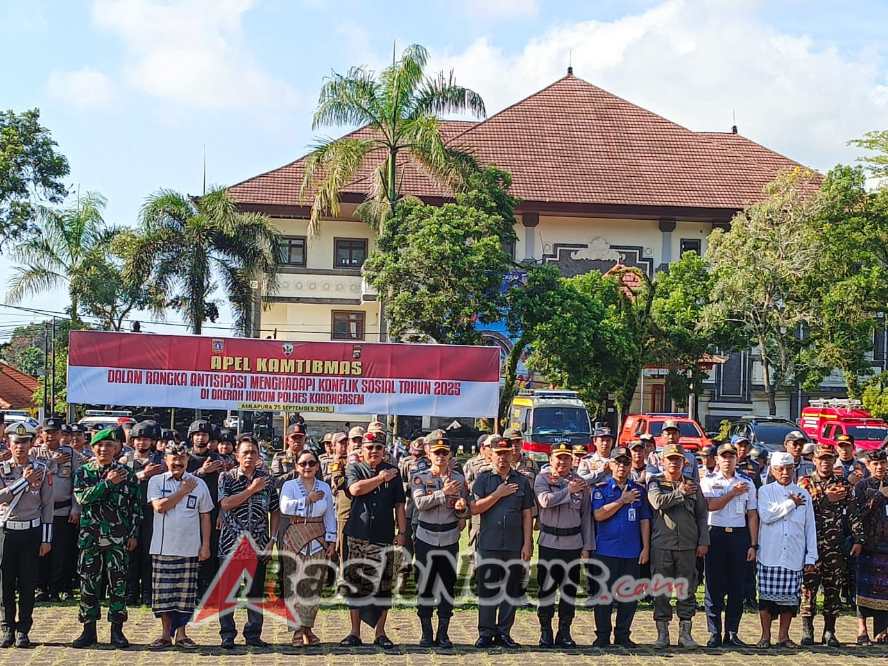 Apel Kamtibmas dalam rangka Antisipasi Menghadapi Konflik Sosial Tahun 2025 dihadiri oleh Pasiintel Kodim 1623/Karangasem.