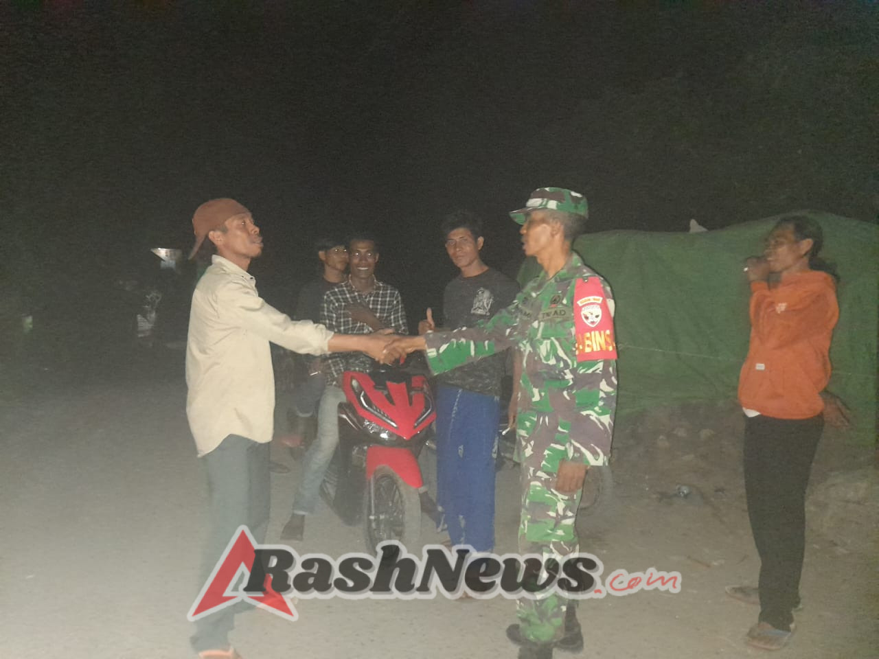 Desa Kala Donggo Tetap Aman Berkat Patroli Gabungan Koramil dan Warga