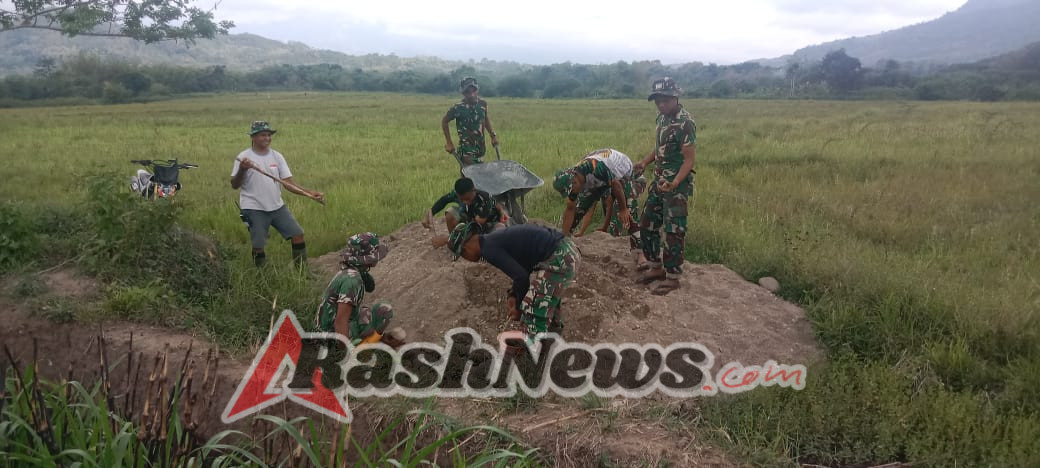 TNI Bersama Rakyat, TMMD ke-126 Kodim 1625/Ngada Mantapkan Pembangunan Irigasi Lewur Tepu untuk Ketahanan Pangan Desa