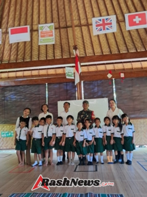 Siswa Olas Asih Elementary Antusias Ikuti Pembinaan Disiplin oleh Babinsa