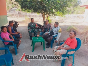 Babinsa dan Polisi Ajak Masyarakat Naitae Peduli Keamanan