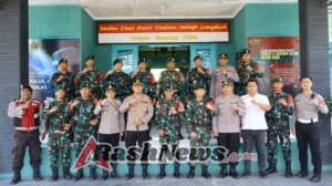 Wujud Soliditas TNI–Polri, Polres Belu Sambangi Makosatgas Yonarmed 12 Kostrad Bawa Kejutan HUT TNI