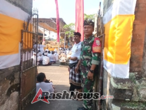Babinsa Koramil 1616-05/Sukawati Pastikan Upacara Adat Berlangsung Aman dan Tertib