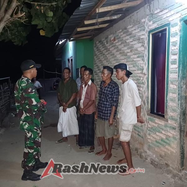 Tokoh Masyarakat dan Babinsa Bersama Amankan Lingkungan Desa Sumi di Kecamatan Lambu