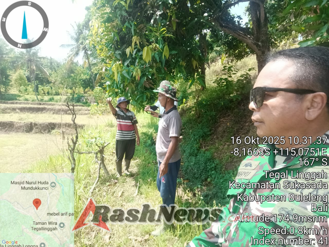 Sinergi TNI dan Pemerintah Daerah, Babinsa Tegallinggah Kawal Survei Bantuan Irigasi Pertanian