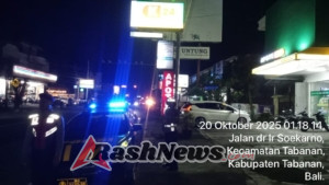 Personil Polsek Tabanan Laksanakan Patroli Barcode Antisipasi Balapan Liar di By Pass Ir Soekarno