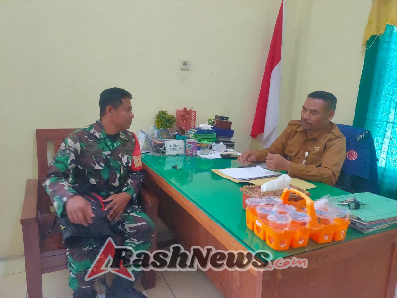 Babinsa dan Lurah Oebufu Koordinasi Soal Lahan Pemerintah