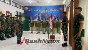 Korp Raport pindah satuan, Dandim 1623/Karangasem ucapkan selamat bertugas di tempat baru.