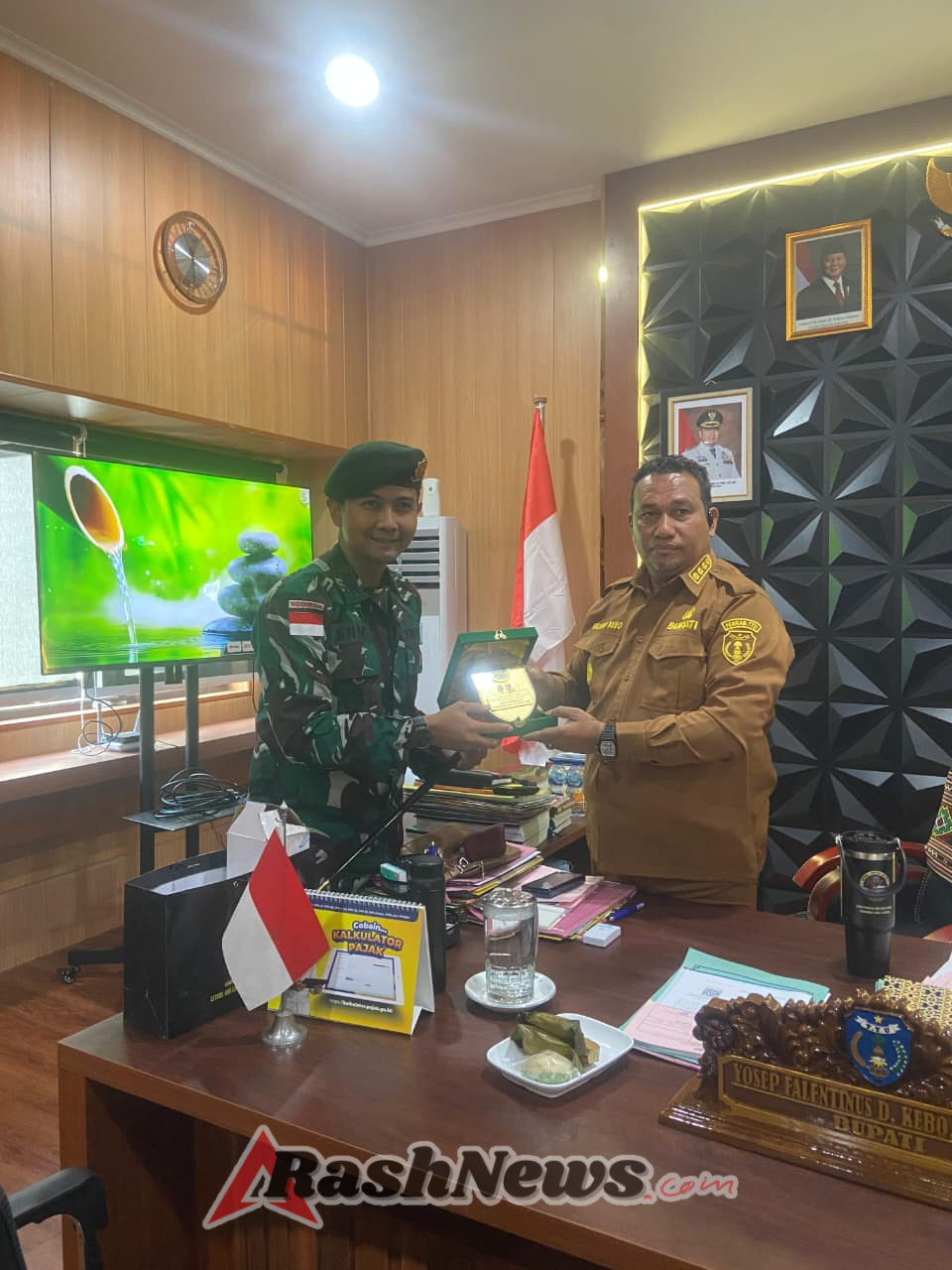 Sinergitas Semakin Erat, Dansatgas Pamtas Yonarhanud 2 Kostrad Kunjungi Bupati TTU