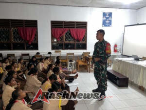 Perkuat Wawasan Kebangsaan melalui Pembekalan oleh Satgas Pamtas Yonarhanud 2 Kostrad
