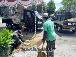 Sinergitas Aparat Kewilayahan Dan Pemdes Gelar Gotong Royong bersih Lingkungan