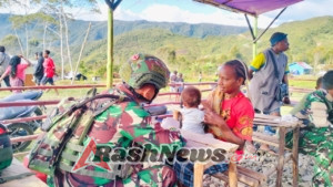 Kehadiran Satgas Yonif 743/PSY Bawa Senyum dan Kesehatan bagi Masyarakat Wuyuneri