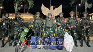Satgas Pamtas Yonarmed 12 Kostrad Pos Motamasin Gagalkan Penyelundupan Barang Ilegal