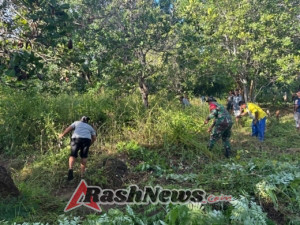 Babinsa Koramil 1624-07/Nagawutung Bersama Masyarakat Laksanakan Karya Bakti Bersihkan Kebun