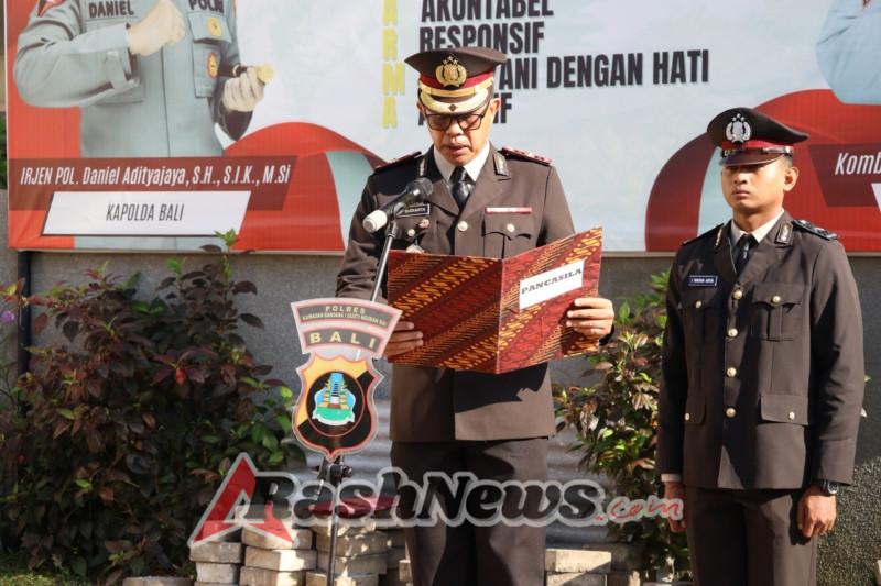 Semangat Pancasila, Polres Bandara Ngurah Rai Gelar Upacara Hari Kesaktian Pancasila 2025
