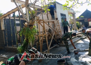 Babinsa dan Warga Bergotong Royong dalam Pra TMMD Kodim 1611/Badung