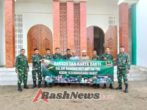 Semarak HUT ke-80 TNI, Koramil 1630-01/Komodo Gelar Karya Bakti Bersama Masyarakat