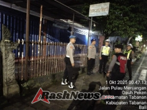 Polres Tabanan Gelar Blue Light Patrol, Antisipasi Kejahatan 3C di Tengah Malam