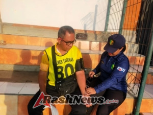 Personil Polsek Seltim mengikuti kegiatan Tes Kesehatan Jasmani Semester II Polres Tabanan