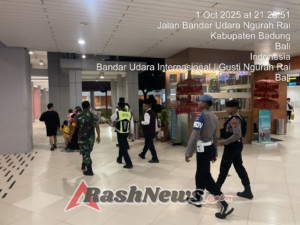 Polres Bandara Ngurah Rai Bersama TNI AU dan Avsec Gelar Patroli Skala Besar di Kawasan Bandara