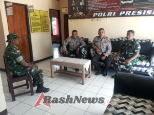 Tingkatkan Sinergitas, Satgaster Pos Halibete II Silahturahmi Ke Polsek Lasiolat