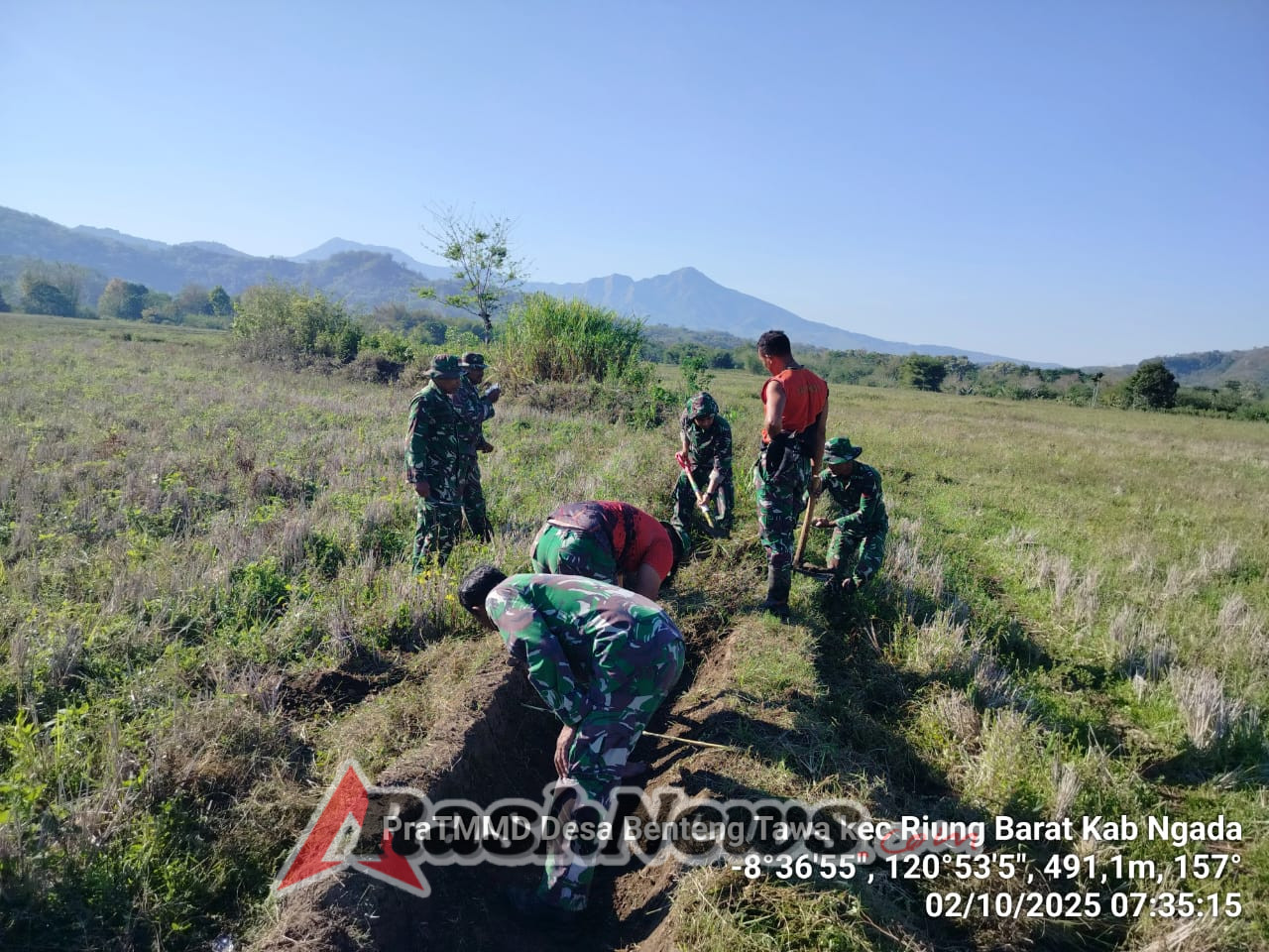 Kodim 1625/Ngada Fokuskan Pra TMMD pada Penataan Saluran Irigasi