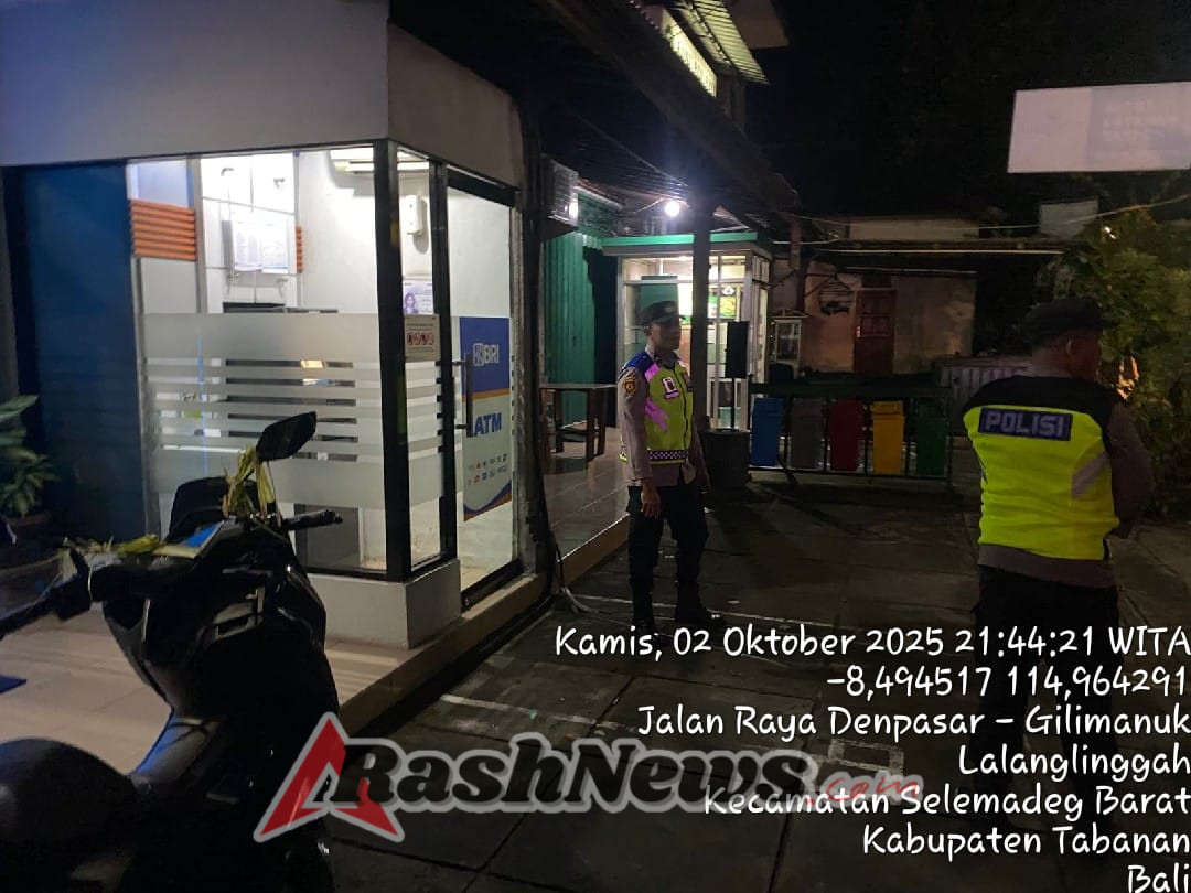Polsek Selemadeg Barat Gelar Patroli Malam, Cegah Aksi Kriminal